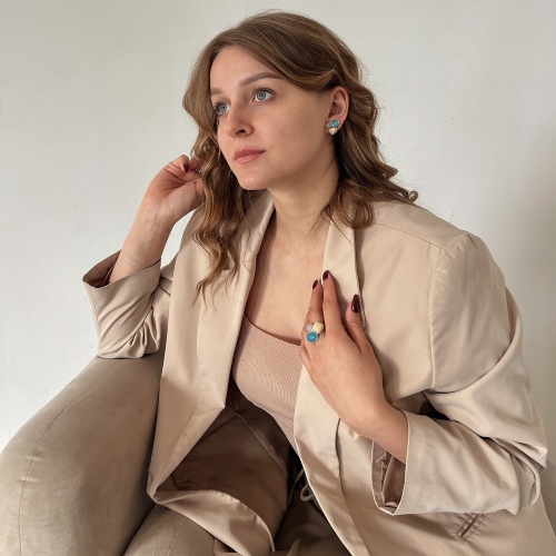 Серьги Possebon Azul, Q.Roze, Bege, A0292.20.7.13 S фото 2